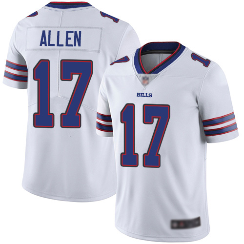 Men Buffalo Bills 17 Josh Allen White Vapor Untouchable Limited Player NFL Jersey